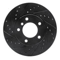 R1 06-13 BMW 125i (Mexico) Front Left Drilled & Slotted Black Brake Rotor