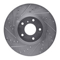 R1 09-23 Nissan 370Z Front Left Drilled & Slotted Silver Brake Rotor
