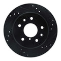 R1 86-91 Mazda RX-7 Rear Right Drilled & Slotted Black Brake Rotor