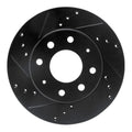 R1 88-07 Dodge Colt Front Left Drilled & Slotted Black Brake Rotor