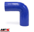 HPS Performance 5 ID High Temp 4-ply Reinforced Silicone 90 Degree Elbow Coupler Hose Blue (127mm ID)