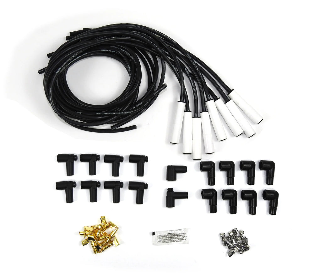 WIRES UNIV. 8MM 8 CYL CERAMIC STRAIGHT BLACK HIGH TEMP