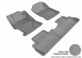 3D MAXpider 2012-2013 Honda Civic Coupe Kagu 1st & 2nd Row Floormats - Gray