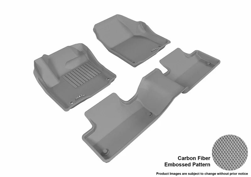 3D MAXpider 2014-2019 Land Rover Range Rover Evoque Kagu 1st & 2nd Row Floormats - Gray