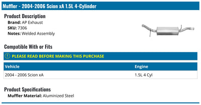 0406 XA 1.5L MUFFLER WELDED ASSEMBLY