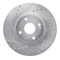 DFC 01-05 Mazda Miata Front Left Drilled & Slotted Silver Brake Rotor