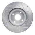 DFC 01-05 Mazda Miata Front Left Drilled & Slotted Silver Brake Rotor