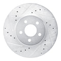 R1 Concepts Brake Rotor Drilled and Slotted Silver Fits Chrysler Daytona