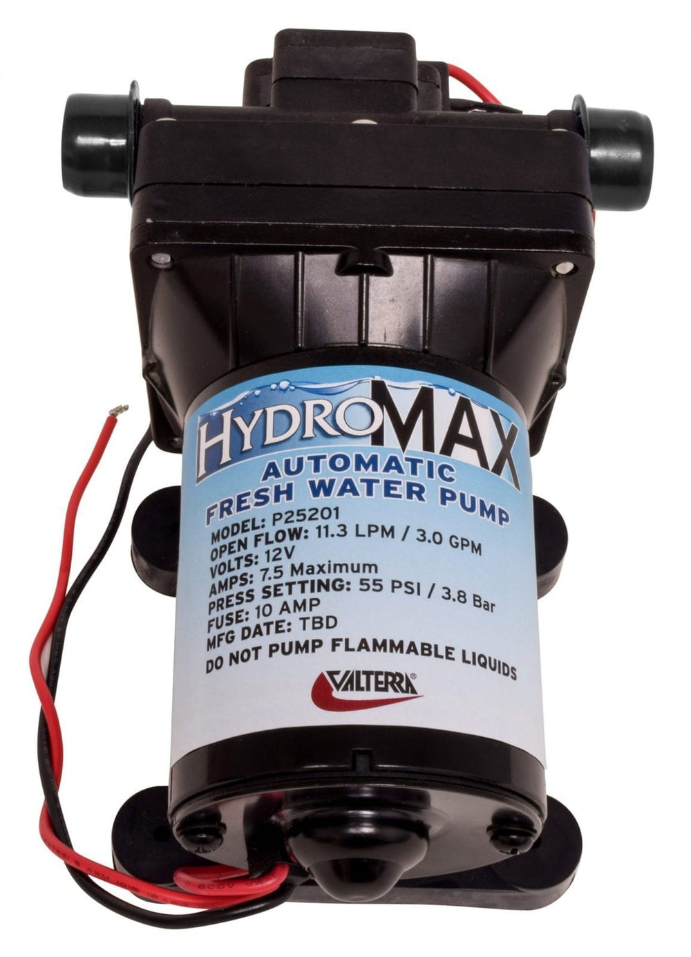 HYDROMAX RV FRESH WATER PUMP. 3GPM 55PSI