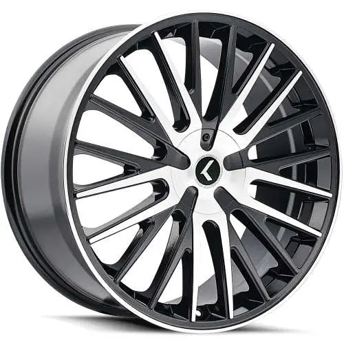 Kraze KR185 Double Down 17x8 / 5x112/120 BP / 38mm Offset / 74.1mm Hub Gloss Black Machined Wheel