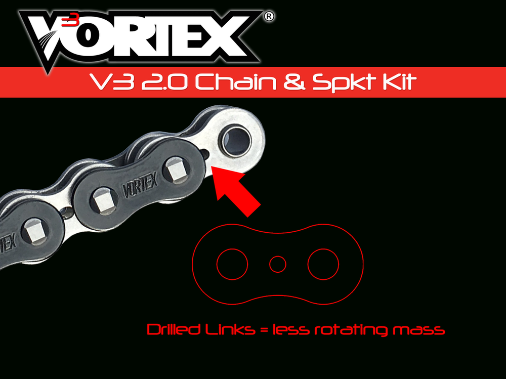 Vortex Racing V3 2.0 Chain and Sprocket Kit 3370-14,452AS-48,520SX3-114- Black