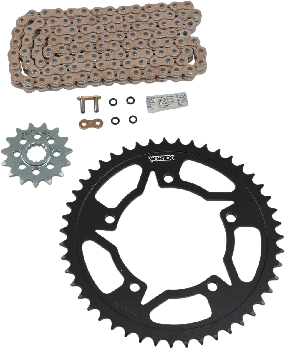 Vortex Racing V3 2.0 Chain and Sprocket Kit 3270-15,526AS-47,G520SX3-112- Gold
