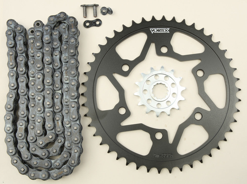 Vortex Racing V3 2.0 Chain and Sprocket Kit 3370-14,435S-46,520SX3-114- Black