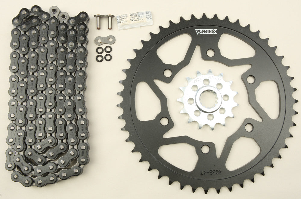 Vortex Racing V3 2.0 Chain and Sprocket Kit 3271-15,435S-47,520SX3-116- Black