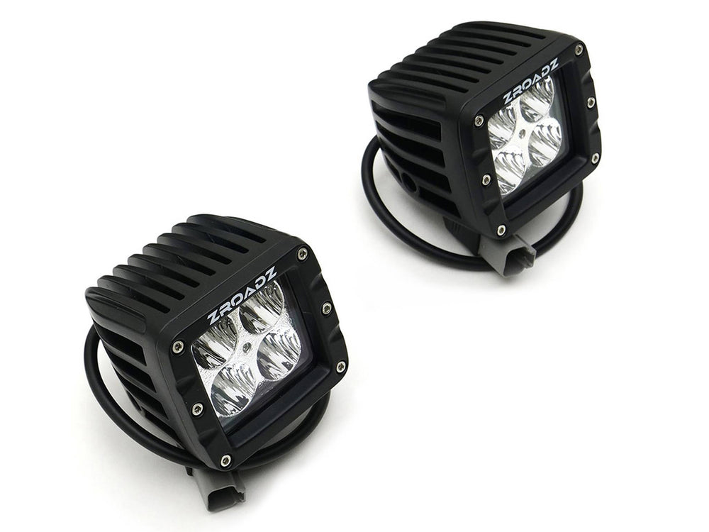 Hood Hinge LED Bracket Black Mild Steel Bolt-on no drilling required to mount (2) 3 inch ZROADZ or similar style LED Pod Lights