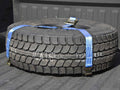 N-Fab Bed Mounted Rapid Tire Strap Universal - Gloss Black - Blue Strap