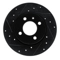 R1 84-97 Audi Coupe Front Left Drilled & Slotted Black Brake Rotor