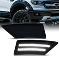 Ford 19-23 Ranger Front Fender Lights Smoked Lens w/ White LED Running Lights