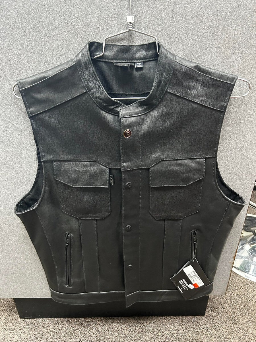Speed and Strength Band Of Brothers Leather Vest Black - Large