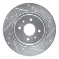R1 Concepts Brake Rotor Drilled and Slotted Silver Fits Kia Sephia