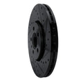 R1 98-18 Audi A1 (Mexico) Front Right Drilled & Slotted Black Brake Rotor