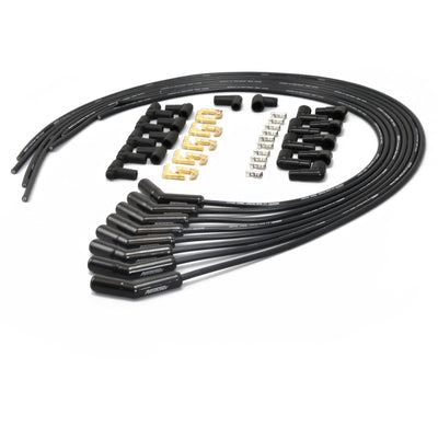 WIRES UNIV. 8MM 8 CYL 45 DEGREE BLACK CERAMIC BOOT BLACK WIRE