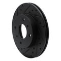 R1 89-13 Infiniti G20 Front Left Drilled & Slotted Black Brake Rotor