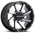 Raceline A82M Twist 14x7in / 4x137 BP / 10mm Offset / 110.2mm Bore - Black & Machined Wheel