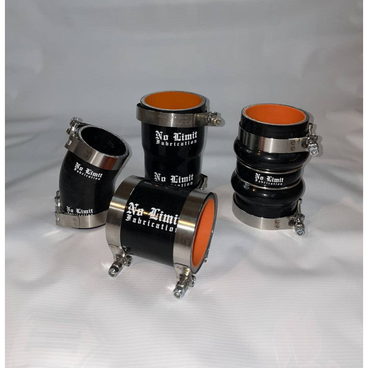 6.0 Complete Hot Cold Side 4 Silicone Boot Set Include s Stainless T-Bolt Clamps