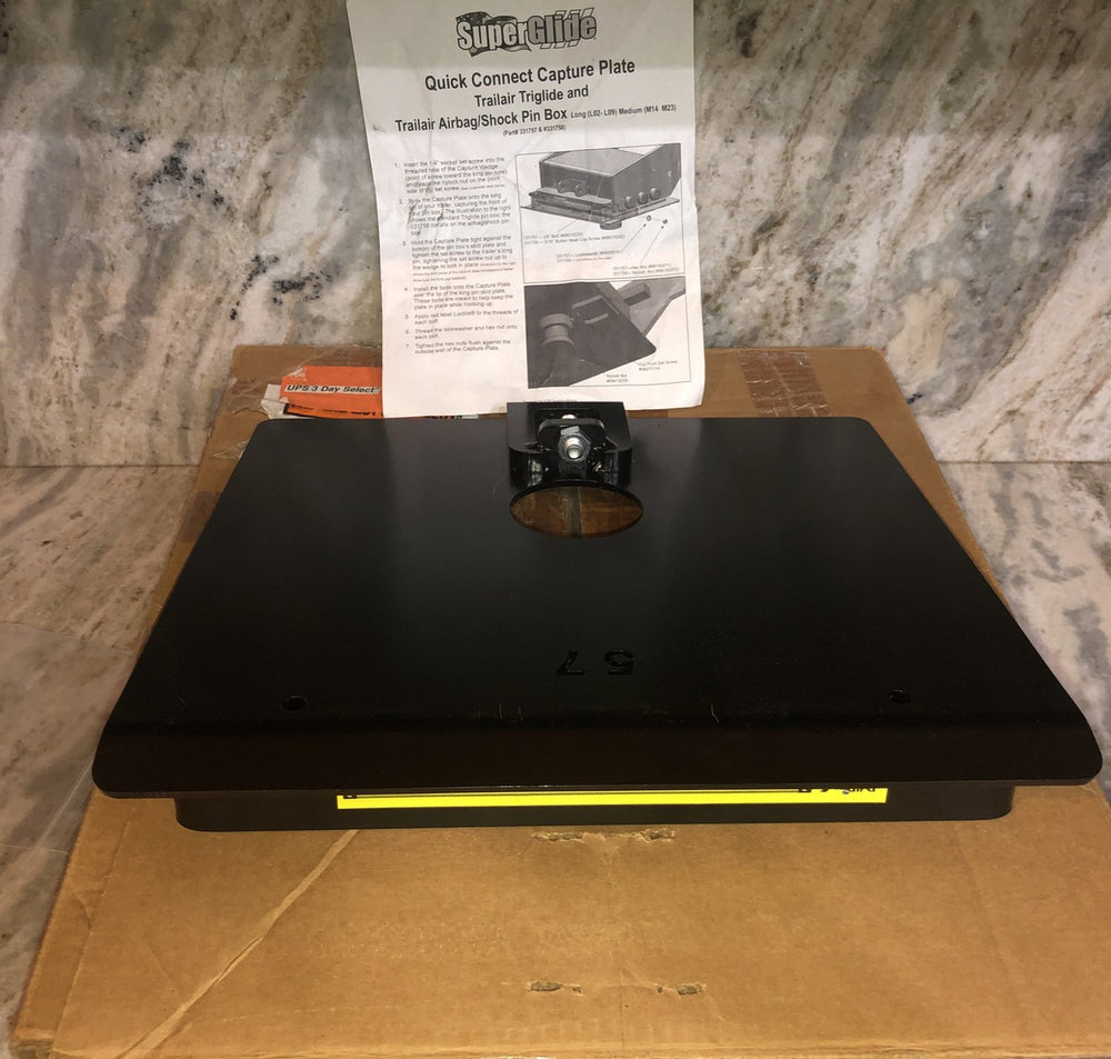 QUICK CONNECT CAPTURE PLATE USE WITH SUPERGLIDE HITCHES. SEE FIT CHART.