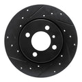 R1 84-85 BMW 318I Front Left Drilled & Slotted Black Brake Rotor