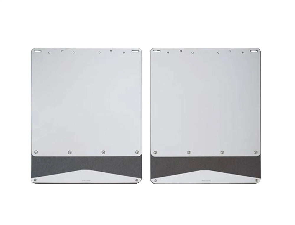 Mud Flaps: 2001-2005 Chevrolet Suburban 2001-2005 Chevrolet Tahoe Z-71; Mud Skins Form Fitted Mud Flaps; pair; rear set; stainless steel