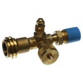 BRASS TEE W/4 PORTS W/5FT & 12FT EXT .HOSES CLAMSHELL