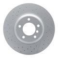 R1 Concepts Hi-Carbon Alloy GEOMET Coated Rotor - Drilled and Slotted Fits BMW 135is