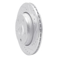 R1 85-91 Audi 200 Quattro Rear Right Drilled & Slotted Silver Brake Rotor