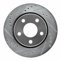 R1 Concepts Brake Rotor Drilled and Slotted Silver Fits Audi 200