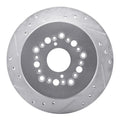 R1 90-92 Lexus LS400 Rear Left Drilled & Slotted Silver Brake Rotor