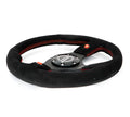 NRG Reinforced Steering Wheel (320mm) Blk Suede w/Dual Buttons