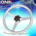 NRG Aluminum Steering Wheel 330mm - Heritage Solid Spoke - Ergonomic Grip - Anadized Silver