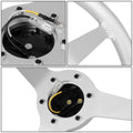 NRG Aluminum Steering Wheel 330mm - Heritage Solid Spoke - Ergonomic Grip - Anadized Silver