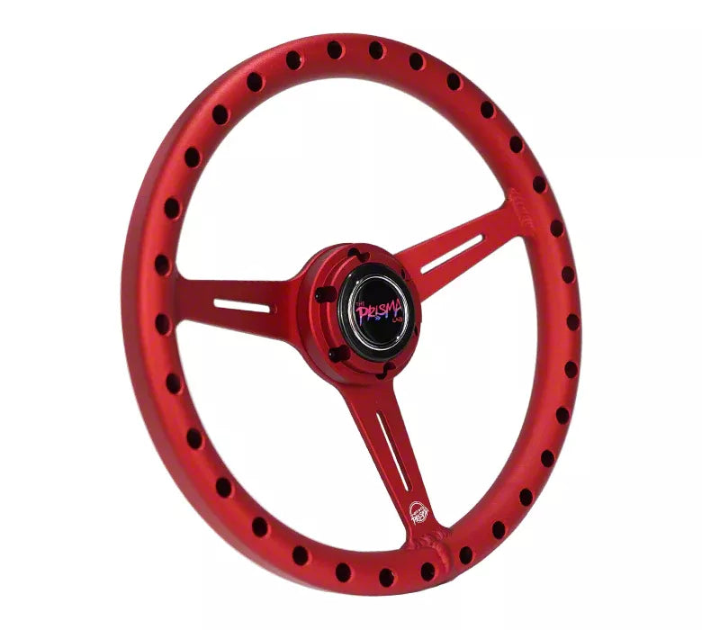 NRG Aluminum Light Weight Steering Wheel (330mm) Extra Light - Ergonomic Grip - Anadized Red