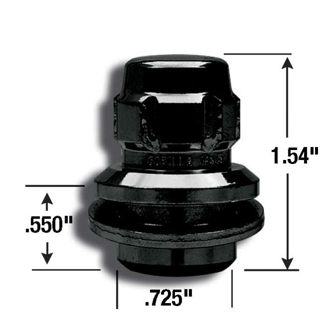 GORILLA SYSTEM TOYOTA MAG BLACK CHROME 6LUG 12MM X 1.50