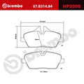 Brembo 06-12 BMW 116d HP2 Pads -Front