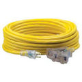 100FT SJTW 12/3 THREEWAY POWER BLOCK W/ LIGHTED END (YELLOW)