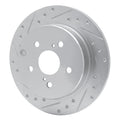 R1 12-20 Toyota Mirai Rear Left Drilled & Slotted Silver Brake Rotor