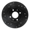 R1 86-06 Nissan TSURU (Mexico) Front Right Drilled & Slotted Black Brake Rotor