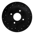 R1 04-06 Nissan Sentra Rear Left Drilled & Slotted Black Brake Rotor