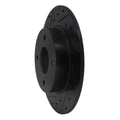 R1 04-06 Nissan Sentra Rear Left Drilled & Slotted Black Brake Rotor