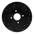 R1 04-06 Nissan Sentra Rear Left Drilled & Slotted Black Brake Rotor
