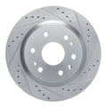 R1 23-25 Chevrolet Colorado Rear Right Drilled & Slotted Silver Brake Rotor